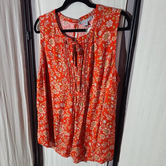 Red Floral Blouse - Picture 1 of 5